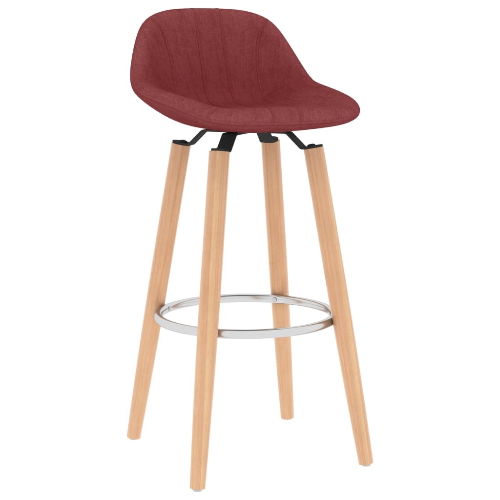 vidaXL Barstoelen 2 st stof wijnrood