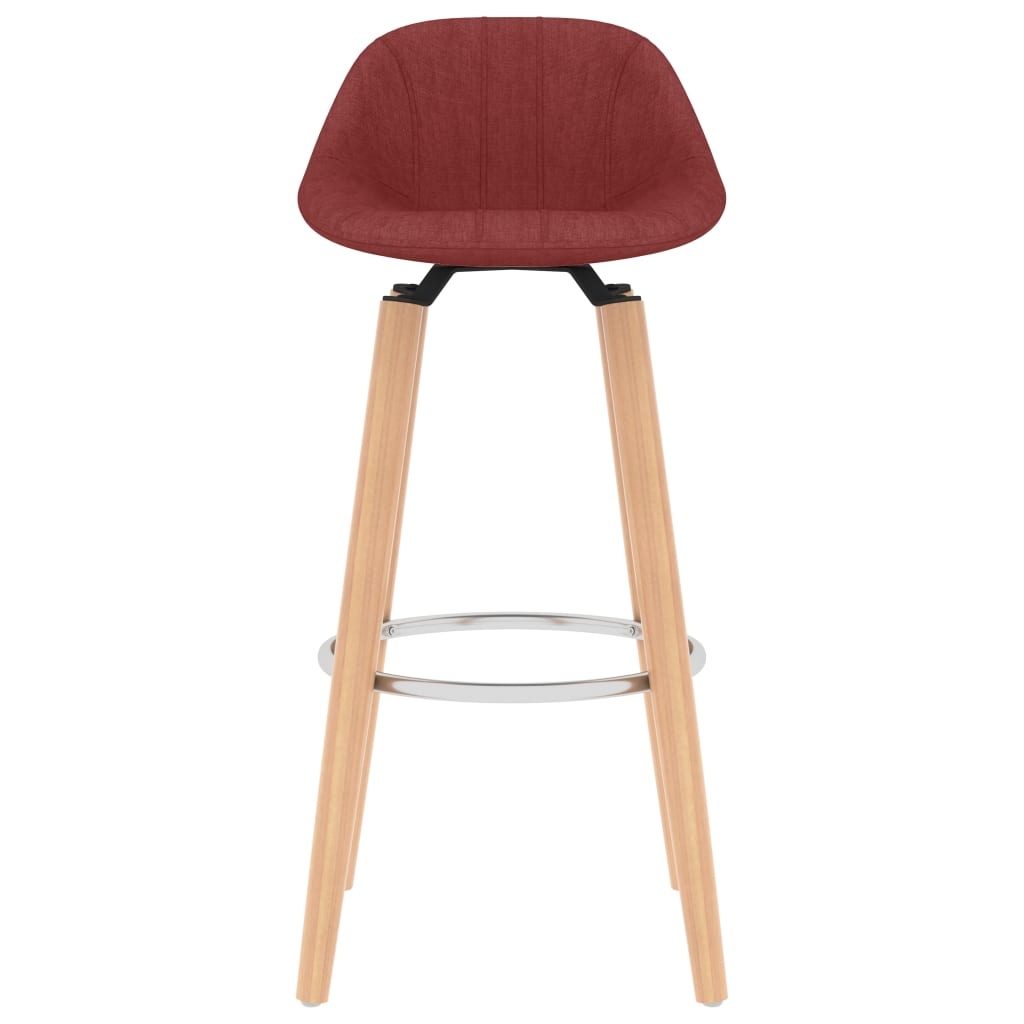 VidaXL Barstoelen 2 st stof wijnrood