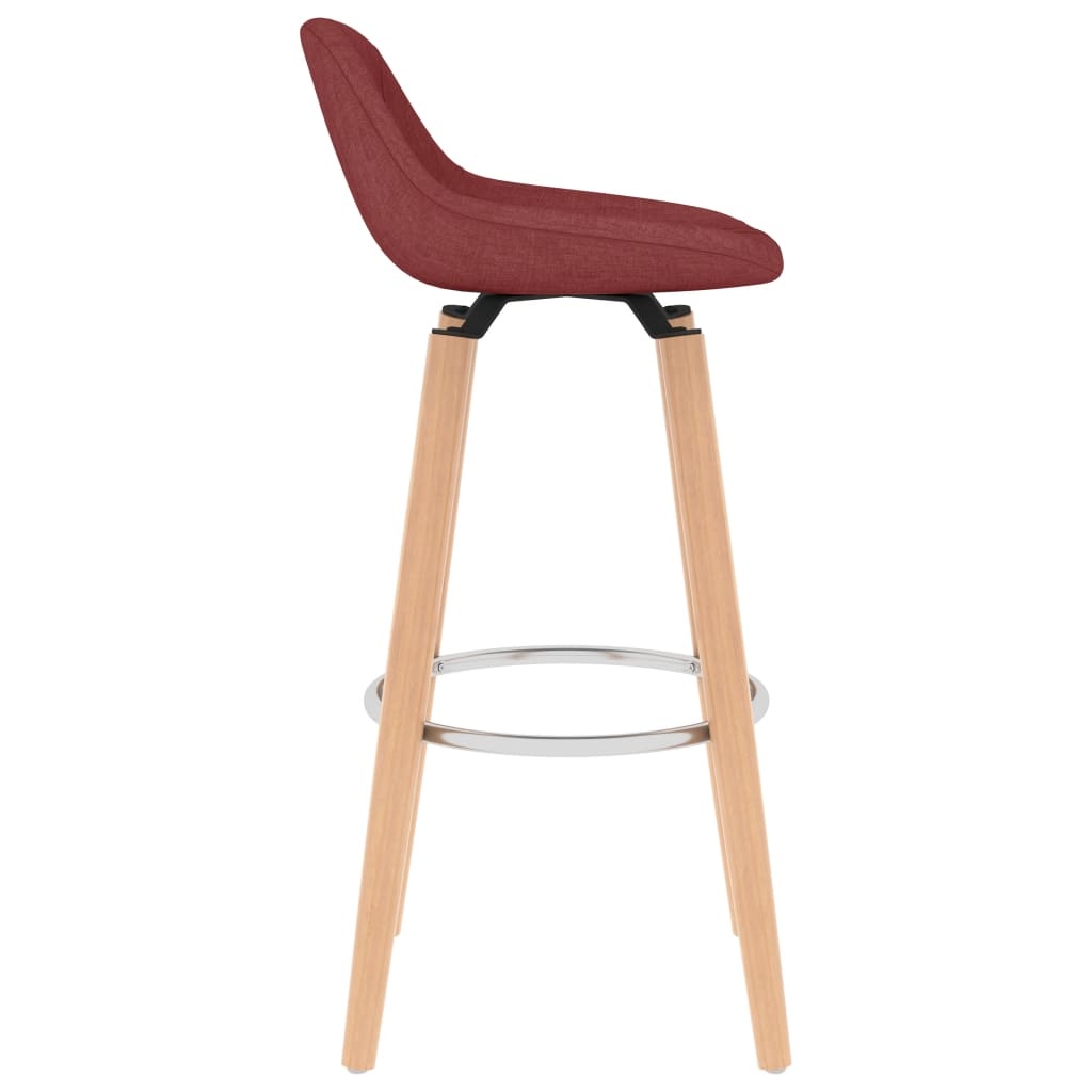 VidaXL Barstoelen 2 st stof wijnrood