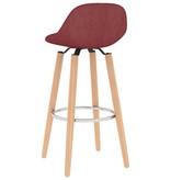 VidaXL Barstoelen 2 st stof wijnrood