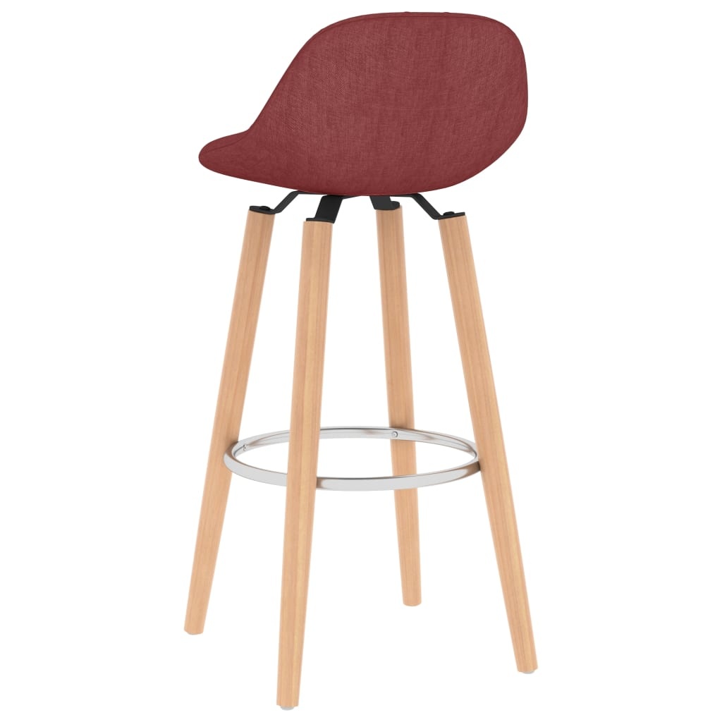 vidaXL Barstoelen 2 st stof wijnrood