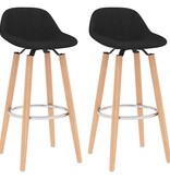 VidaXL Barstoelen 2 st stof zwart