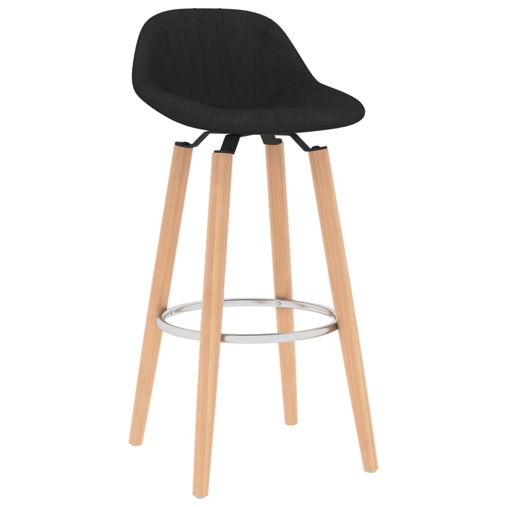 vidaXL Barstoelen 2 st stof zwart