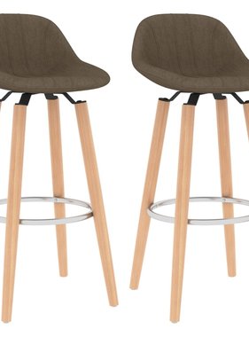 VidaXL Barstoelen 2 st stof bruin