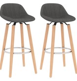 VidaXL Barstoelen 2 st stof donkergrijs