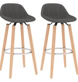 vidaXL Barstoelen 2 st stof donkergrijs