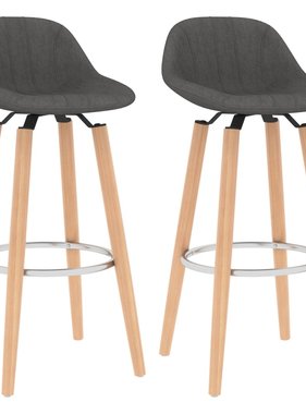 VidaXL Barstoelen 2 st stof donkergrijs