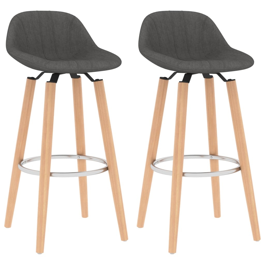 VidaXL Barstoelen 2 st stof donkergrijs