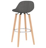 VidaXL Barstoelen 2 st stof donkergrijs