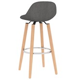 vidaXL Barstoelen 2 st stof donkergrijs