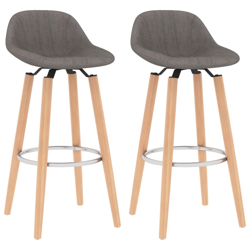 VidaXL Barstoelen 2 st stof lichtgrijs