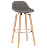 vidaXL Barstoelen 2 st stof lichtgrijs