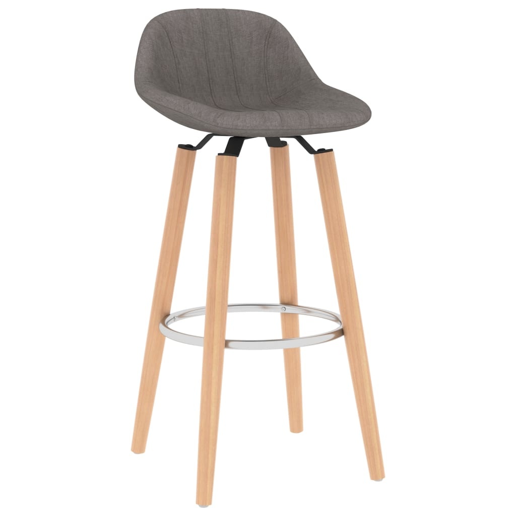 vidaXL Barstoelen 2 st stof lichtgrijs