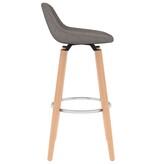 vidaXL Barstoelen 2 st stof lichtgrijs