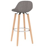 VidaXL Barstoelen 2 st stof lichtgrijs