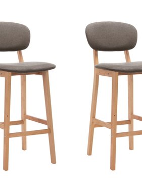 VidaXL Barstoelen 2 st stof taupe