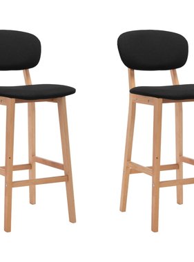 VidaXL Barstoelen 2 st stof zwart