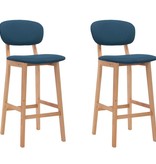 VidaXL Barstoelen 2 st stof blauw