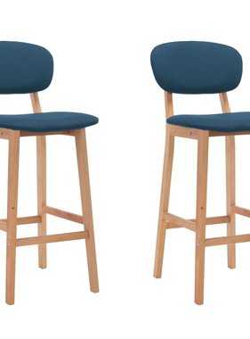 VidaXL Barstoelen 2 st stof blauw