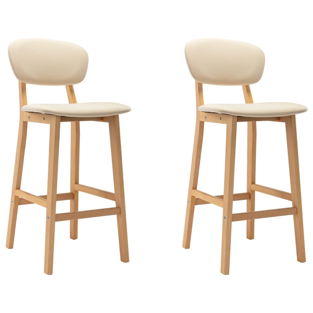 VidaXL Barstoelen 2 st stof crème