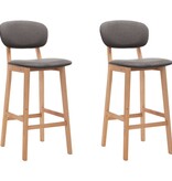 VidaXL Barstoelen 2 st stof lichtgrijs