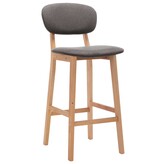 VidaXL Barstoelen 2 st stof lichtgrijs