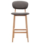 VidaXL Barstoelen 2 st stof lichtgrijs