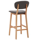 VidaXL Barstoelen 2 st stof lichtgrijs