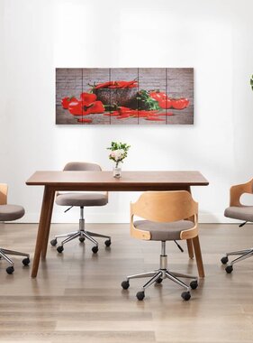 VidaXL Wandprintset paprika 150x60 cm canvas meerkleurig