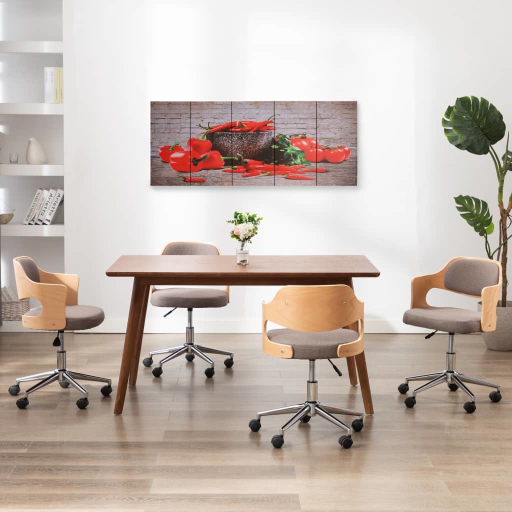 VidaXL Wandprintset paprika 150x60 cm canvas meerkleurig