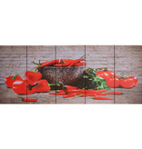 vidaXL Wandprintset paprika 150x60 cm canvas meerkleurig