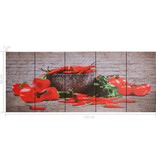 vidaXL Wandprintset paprika 150x60 cm canvas meerkleurig