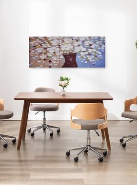 VidaXL Wandprintset bloemen in vaas 150x60 cm canvas meerkleurig VidaXL Wandprintset bloemen in vaas 150x60 cm canvas meerkleurig