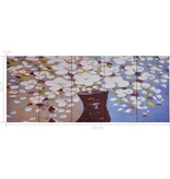 VidaXL Wandprintset bloemen in vaas 150x60 cm canvas meerkleurig