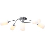 VidaXL Plafondlamp met keramieken cilindervormige kappen 5xE14 wit