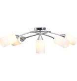 VidaXL Plafondlamp met keramieken cilindervormige kappen 5xE14 wit