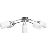 VidaXL Plafondlamp met keramieken cilindervormige kappen 5xE14 wit