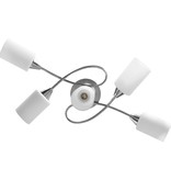VidaXL Plafondlamp met keramieken cilindervormige kappen 5xE14 wit