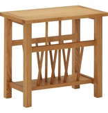 VidaXL Bijzettafel 45x27x42 cm massief eikenhout en MDF