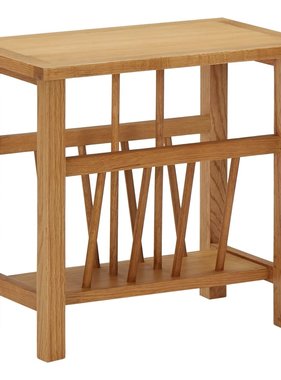 VidaXL Bijzettafel 45x27x42 cm massief eikenhout en MDF