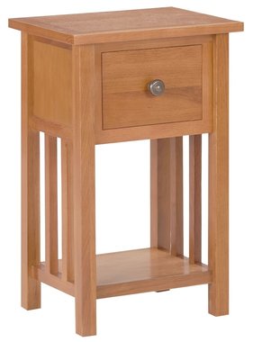 VidaXL Bijzettafel met lade 35x27x55 cm massief eikenhout
