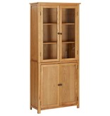 vidaXL Boekenkast met 4 deuren 80x35x180 cm massief eikenhout en glas