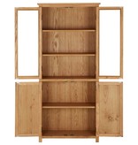 vidaXL Boekenkast met 4 deuren 80x35x180 cm massief eikenhout en glas