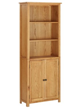 vidaXL Boekenkast met 2 deuren 70x30x180 cm massief eikenhout