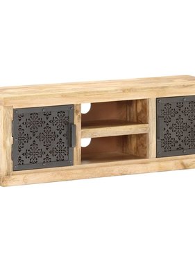 vidaXL Tv-meubel met stalen deuren 120x30x40 cm massief mangohout