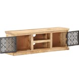 vidaXL Tv-meubel met stalen deuren 120x30x40 cm massief mangohout