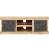 vidaXL Tv-meubel met stalen deuren 120x30x40 cm massief mangohout