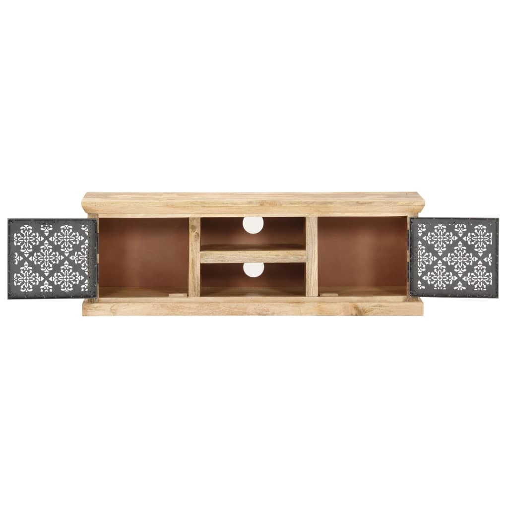 vidaXL Tv-meubel met stalen deuren 120x30x40 cm massief mangohout