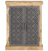 VidaXL Dressoir met stalen deuren 60x35x75 cm massief mangohout