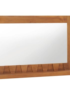 VidaXL Wandspiegel met schap 60x12x40 cm massief teakhout
